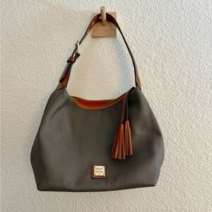 Dooney & Bourke Gray and Tan Hobo Bag